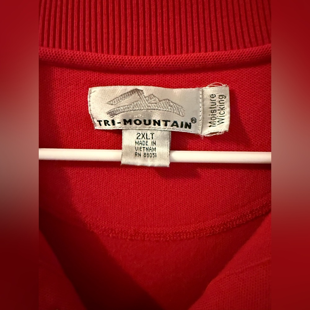 Tri Mountain Red Polo Shirt with Logo - Picture 4 of 7